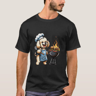 Schattige Chef Poodle Dog BBQ Grill Puppy Lover Ba T-shirt