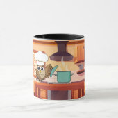 Schattige Chef Uil Koken in Keuken Mok (Midden)