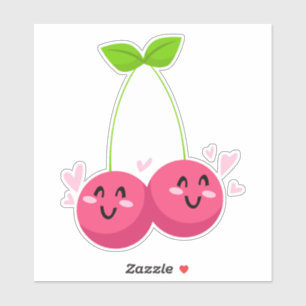 Schattige Cherry Art Design Sticker