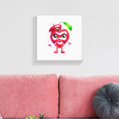 schattige Cherry Heart Wall Art Canvas Afdruk (Insitu (Woonkamer))