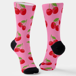 Schattige Cherry Pattern op Roze Sokken