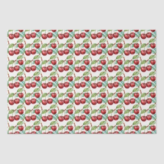 Schattige Cherry  thema patroon Tissuepapier (Voorkant)