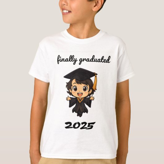 Schattige Chibi Afstuderen 2025 T-shirt – Eindelij (Voorkant)