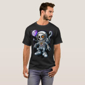 Schattige Chibi Astronaut Skelet T-shirt (Voorkant volledig)