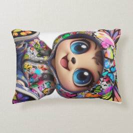 Schattige Chibi Beer in Graffiti Vlinder Hoodie – Accent Kussen