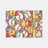 Schattige Chibi Chicken Pattern Design Gepersonali Fleece Deken (Voorkant (Horizontaal))