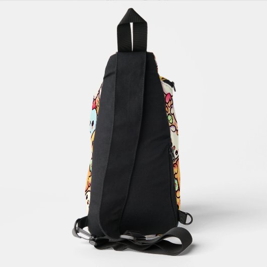 Schattige Chibi Chicken Pattern Design Sling Bag (Achterkant)