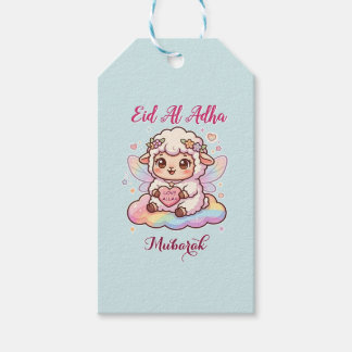 Schattige Chibi Fee Schaap Regenboog Eid Adha Muba Cadeaulabel