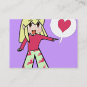 Schattige Chibi hart - geel haar Visitekaartje (Achterkant)
