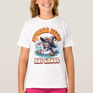 Schattige Chibi Heksen Eenhoorn Float Summerween G T-shirt
