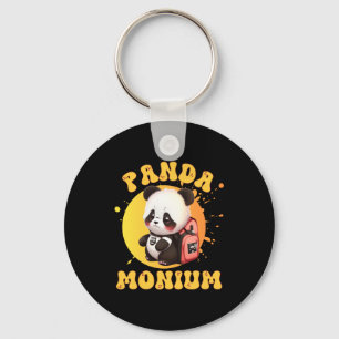 Schattige Chibi Kawaii Panda Naam Schooljaar Op Ru Sleutelhanger