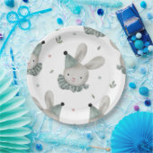Schattige Chic Bunny Rabbit Rustic Papieren Bordje (Feest)