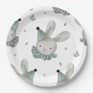 Schattige Chic Bunny Rabbit Rustic Papieren Bordje