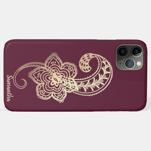 Schattige Chic Gold Paisley Case-Mate iPhone Case (Achterkant (horizontaal))
