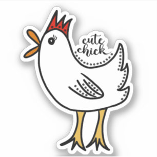 Schattige Chick met Stippen Custom-Cut Vinyl Stick Sticker