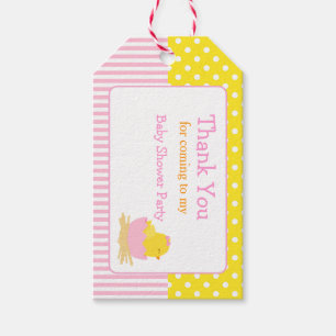 Schattige chick roze meisje dank u cadeau Label Cadeaulabel