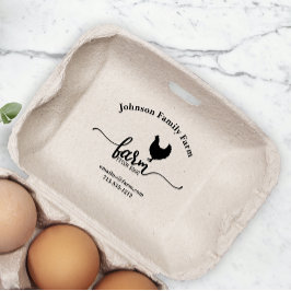 Schattige Chicken Boerderij Fresh Eggs Carton Naam Rubberstempel