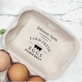 Schattige Chicken Boerderij Fresh Eggs Carton Naam Rubberstempel