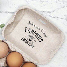 Schattige Chicken Boerderij Fresh Eggs Carton Naam Rubberstempel