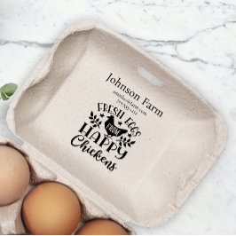 Schattige Chicken Boerderij Fresh Eggs Carton Naam Rubberstempel