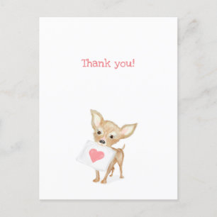 Schattige chihuahua bedankkaart briefkaart