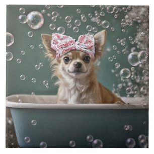 Schattige Chihuahua bubbelbad Tegeltje
