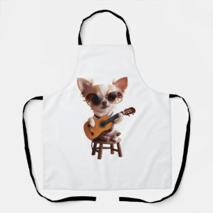 schattige chihuahua die klassieke gitaar speelt ca schort
