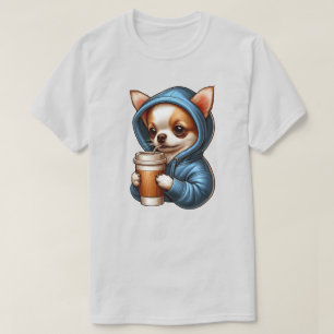 Schattige Chihuahua Drink koffie uit kopje T-shirt