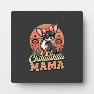 Schattige Chihuahua Mama Strik Hond Moeder Fotoplaat