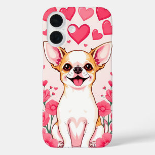 Schattige Chihuahua Met Roze Harten iPhone 16 Hoesje