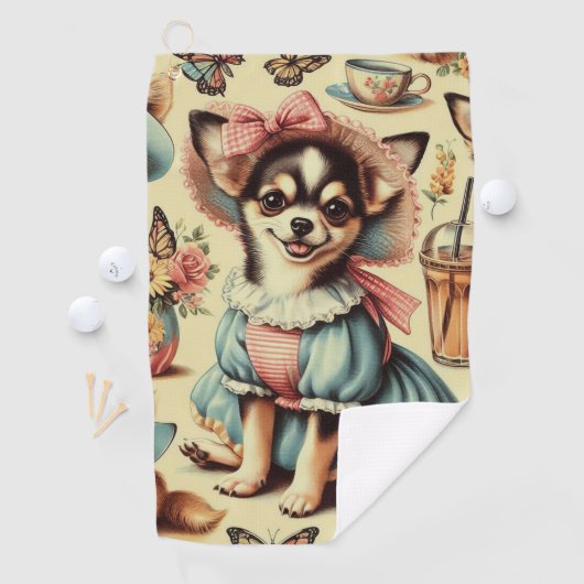 Schattige Chihuahua Puppy Schilderen Golfhanddoek (Insitu)