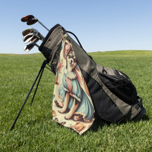 Schattige Chihuahua Puppy Schilderen Golfhanddoek (Groen)