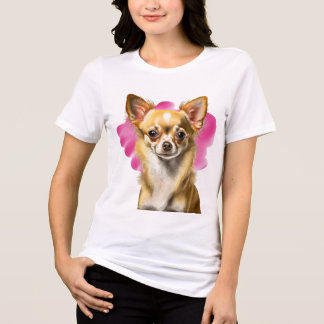 Schattige Chihuahua voor roze wolk shirt