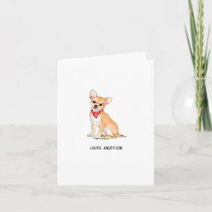 Schattige Chihuahua waterverf Gevouwen Bedankkaart