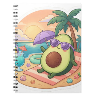 Schattige Chill Avocado op Strand Zomer Vakantie S Notitieboek