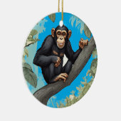Schattige chimpansee keramisch ornament (Rechts)