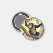 Schattige chimpansee magneet (Voorkant / Achterkant)