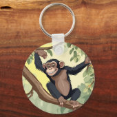 Schattige chimpansee sleutelhanger (Achterkant)
