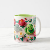 Schattige Chinees Nieuwjaar Slang 2025 2TM Tweekleurige Koffiemok (Voorkant rechts)