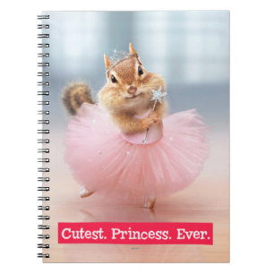 Schattige chipmunk ballerina in tutu in dansstudio notitieboek