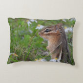 Schattige Chipmunk in bloemen Accent Kussen (Achterkant)