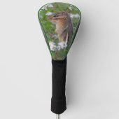 Schattige Chipmunk in bloemen Golfheadcover (Voorkant)