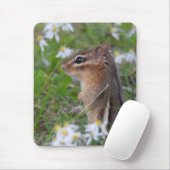 Schattige Chipmunk in bloemen Muismat (Met muis)