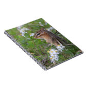Schattige Chipmunk in bloemen Notitieboek (Rechterzijde)