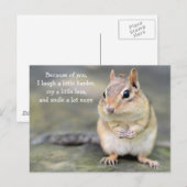 Schattige Chipmunk met vriendschapsCitaat Briefkaart (Voorkant / Achterkant)