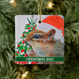 Schattige Chipmunk-Ornament Keramisch Ornament