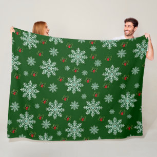Schattige chique modern sneeuwvlokken kerstpatroon fleece deken