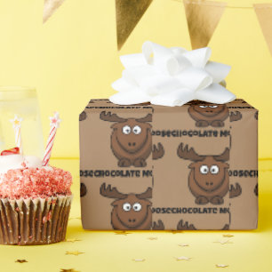 Schattige Chocolade Eland, Grappige Dessert Puns C Cadeaupapier