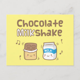 Schattige Chocolade Milkshake Doodle Voor Haar Briefkaart