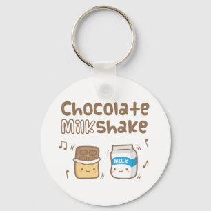 Schattige Chocolade Milkshake Doodle Voor Haar Sleutelhanger